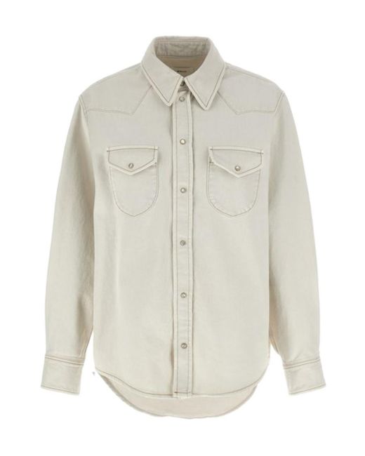 Bally White Long-Sleeved Denim Shirt