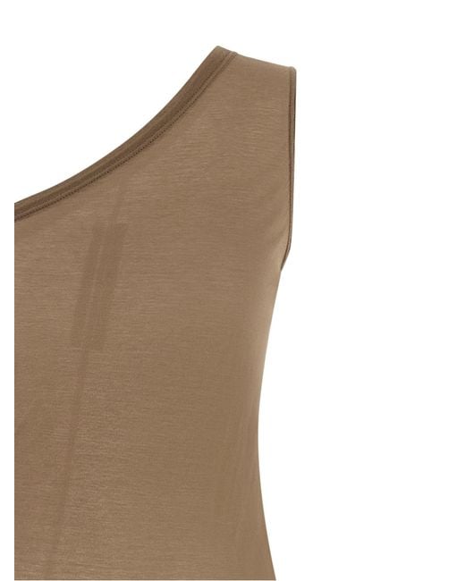 Rick Owens White Ziggy One-Shoulder Top