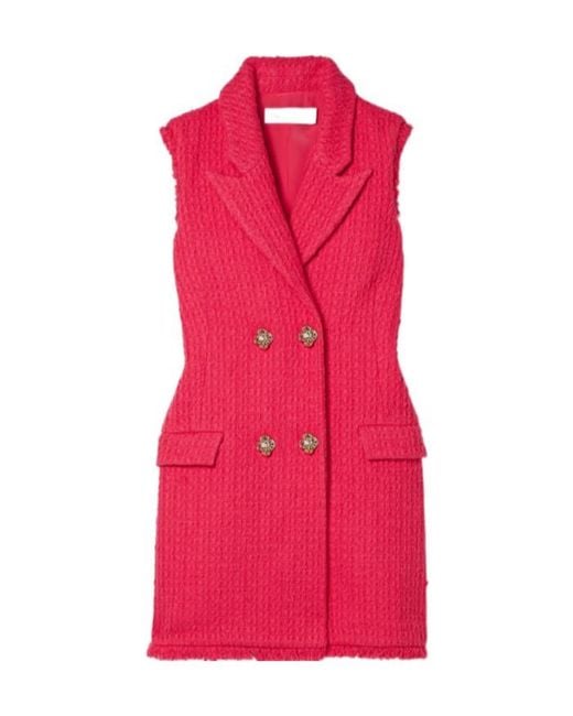 Oscar de la Renta Pink Edge-Ground Tweed Mini Dress