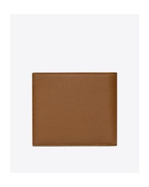 Saint Laurent Brown Cassandre Shadow East/West Wallet for men