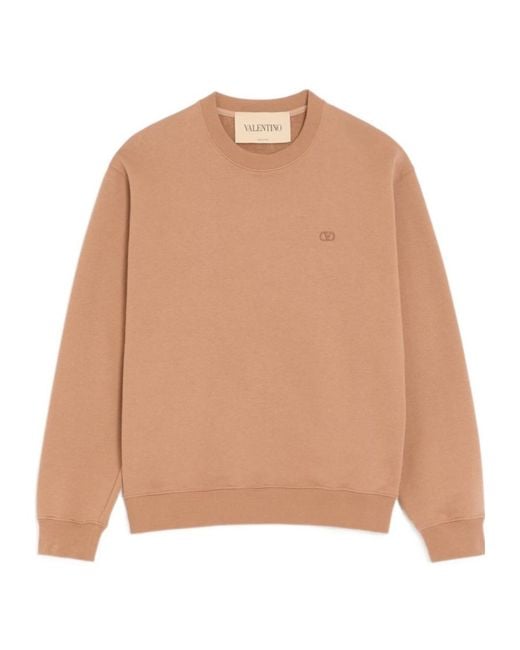 Valentino Natural Cotton Sweatshirt With Vlogo Embroidery for men