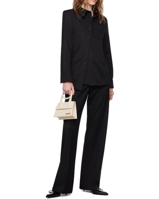 Jacquemus White Le Chiquito Noeud Logo Plaque Tote Bag