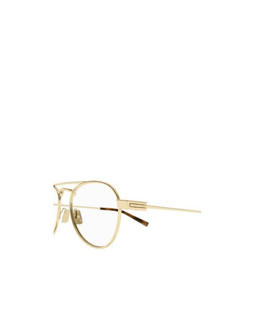Saint Laurent Metallic Eyewear Pilot Frame Glasses for men