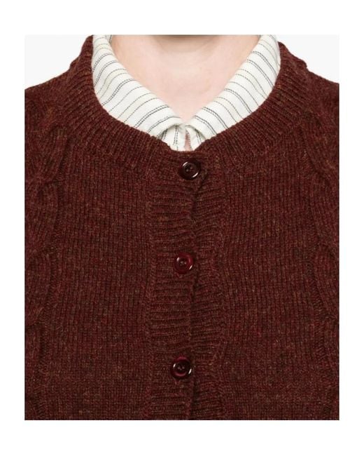 A.P.C. Brown Cable-Knit Sleeveless Vest