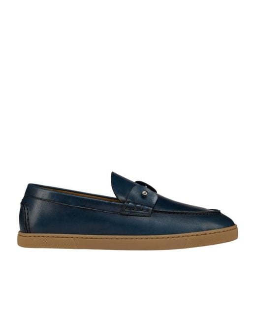 Christian Louboutin Blue Round-Toe Loafers for men