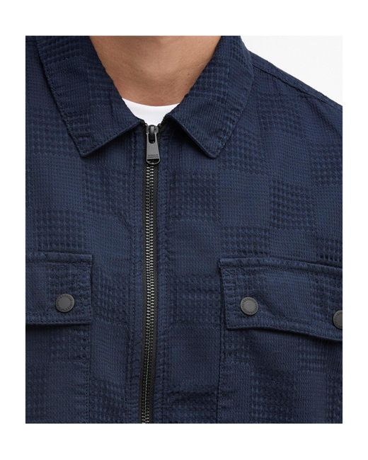 Barbour Blue Zippered Long-Sleeved Casual Jacket for men
