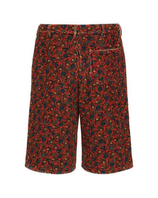 ERL Red Printed Shorts for men