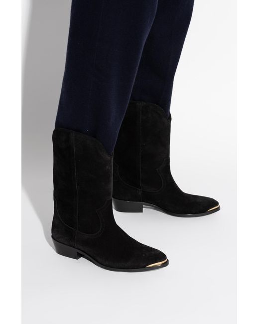 Isabel Marant Black Block-Heel Cowboy Boots