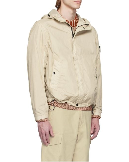 Stone Island Natural Compass Patch Hooded Jacket for men