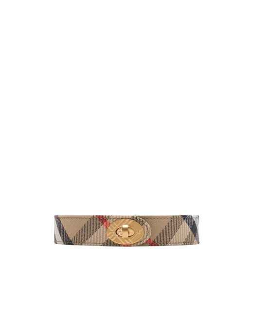 Burberry White Check Cotswolds Belt