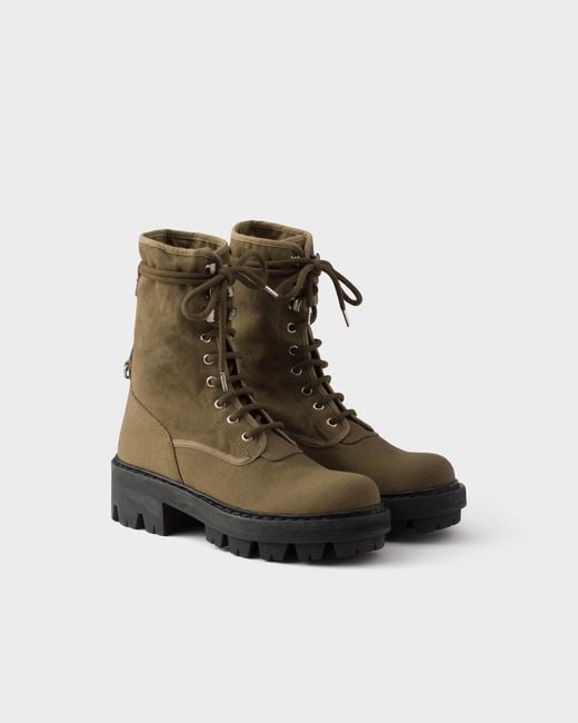 Prada Brown High-Top Lace-Up Boots