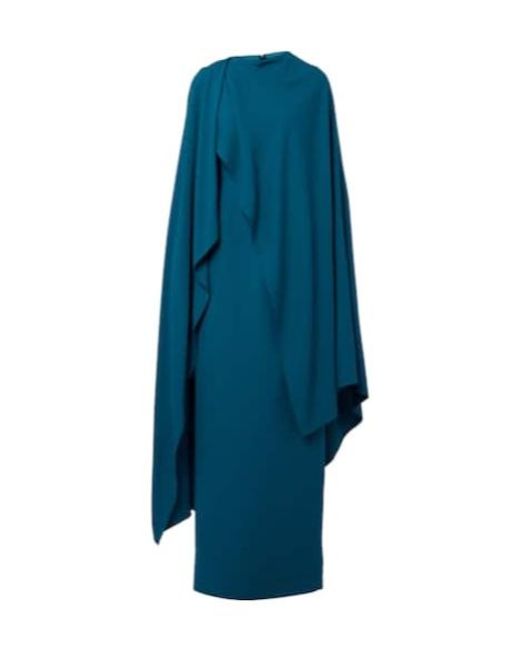 Roksanda Blue Deena Caped Crepe Gown
