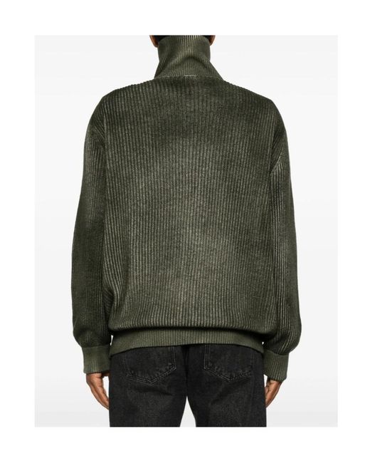 Avant Toi Green Long-Sleeved Zip-Up Cardigan for men