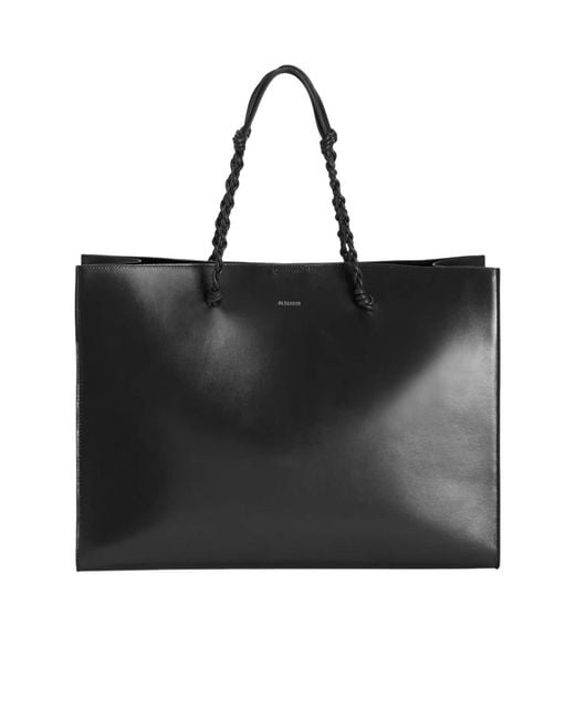 Jil Sander Black Handknotted Shopper