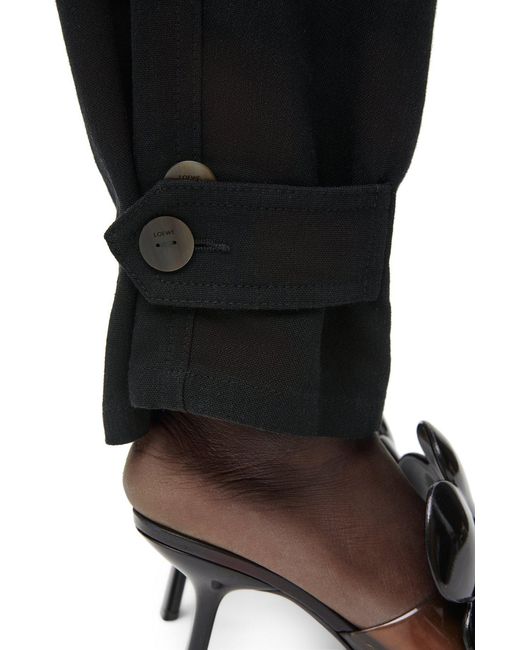 Loewe Black Tapered-Leg Cargo Pants