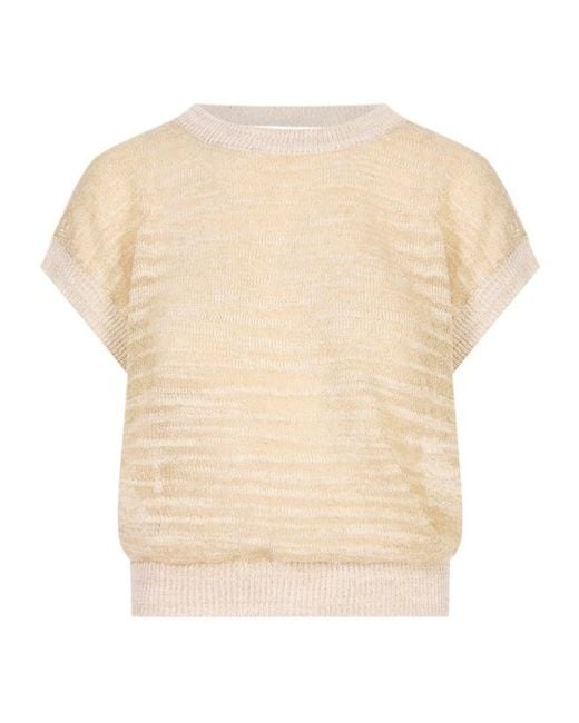 Peserico White Short-Sleeved Crewneck Jumper