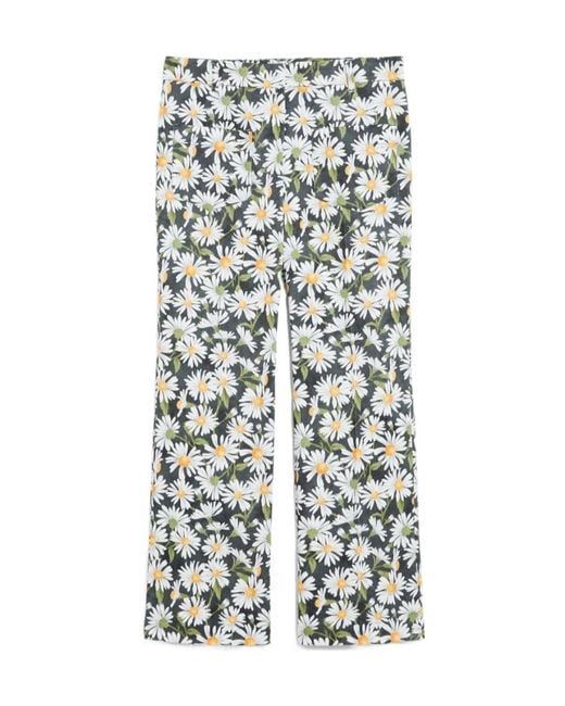 Weekend by Maxmara White Allover Floral Printed Flared Pants