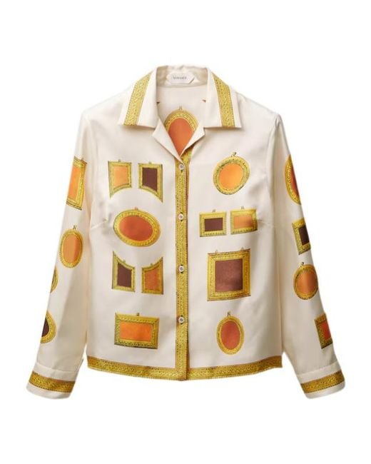 Versace Metallic Printed Silk Twill Shirt