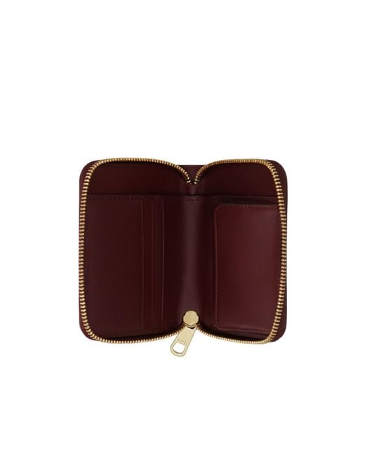A.P.C. Purple Logo Printed Zip-Around Wallet