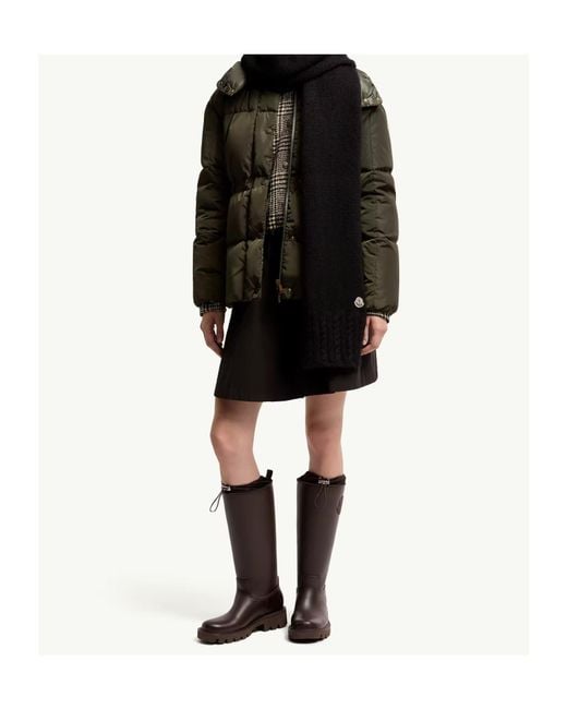 Moncler Black Alpaca Blend Knit Scarf