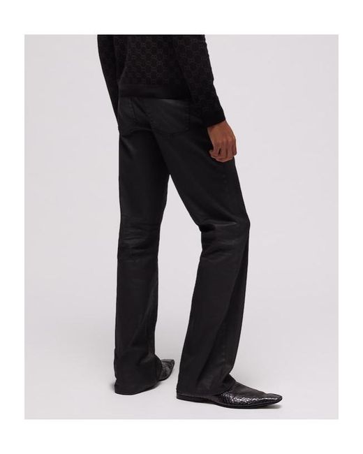 Gucci Black Flared Coated Cotton Twill Denim Pants for men