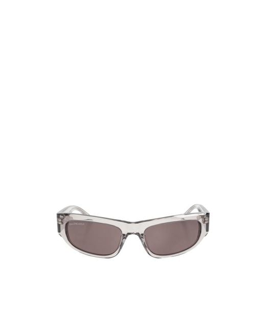 Balenciaga White Eyewear Logo D-Frame Sunglasses