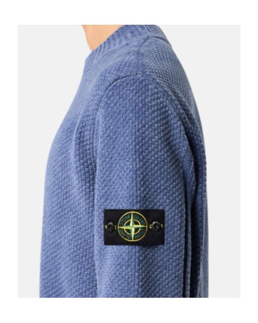 Stone Island Blue Crew-Neck Sweater for men