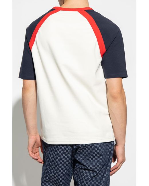 Balmain Blue Flocked Logo Crewneck T-Shirt for men