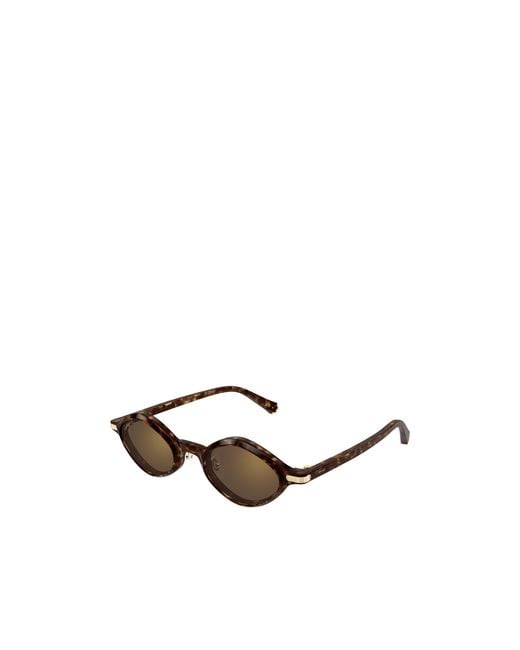 Cartier Brown Geometric Frame Sunglasses for men