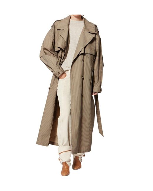 Isabel Marant Natural Isabel Marant Étoile Chilma Striped Belted Coat