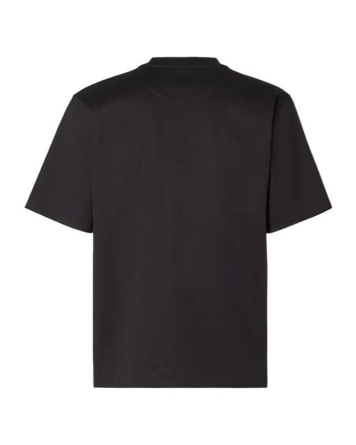 Fendi Black Ff Embroidered Crewneck T-Shirt for men