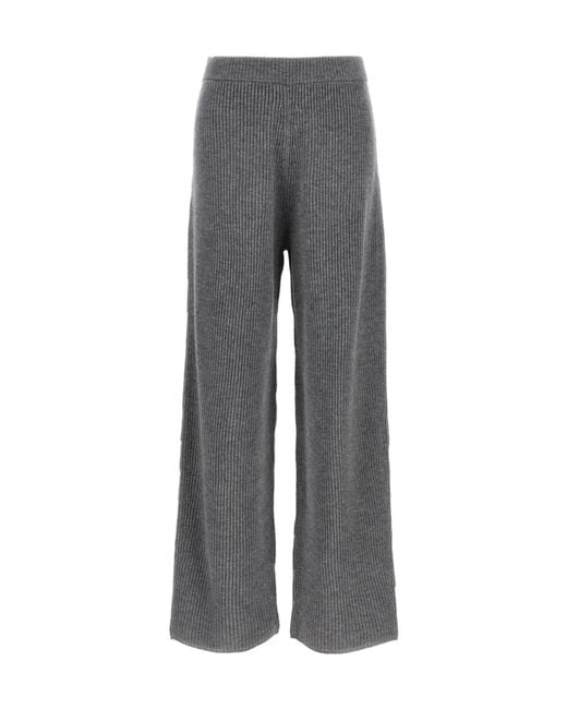 Sportmax Gray Ribbed Sella Pants