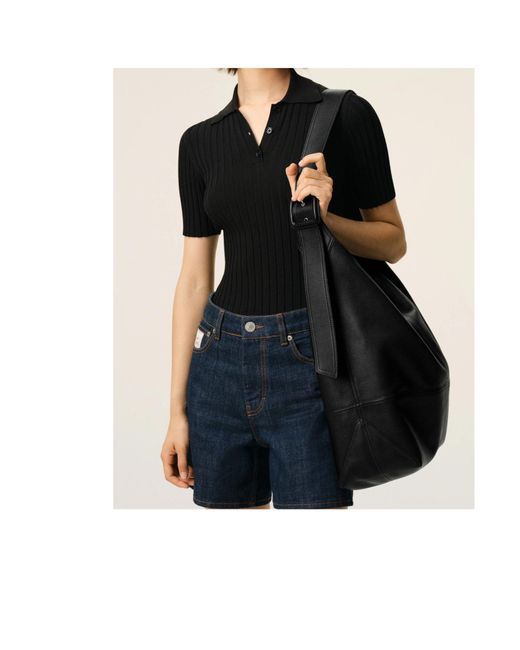 AMI Black Ami Taurillon Leather Etienne Crossbody Bag for men