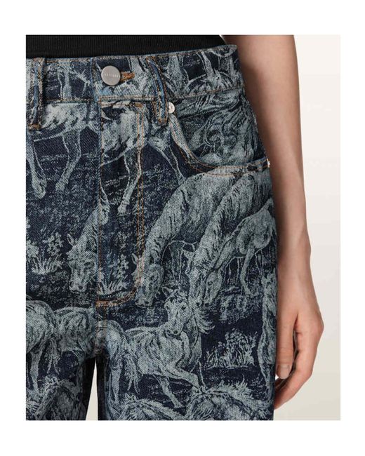 AllSaints Gray Blake Mid-Rise Wide-Leg Jeans