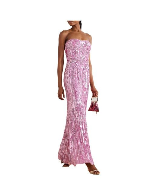 Jenny Packham Pink Embellished Tulle Gown
