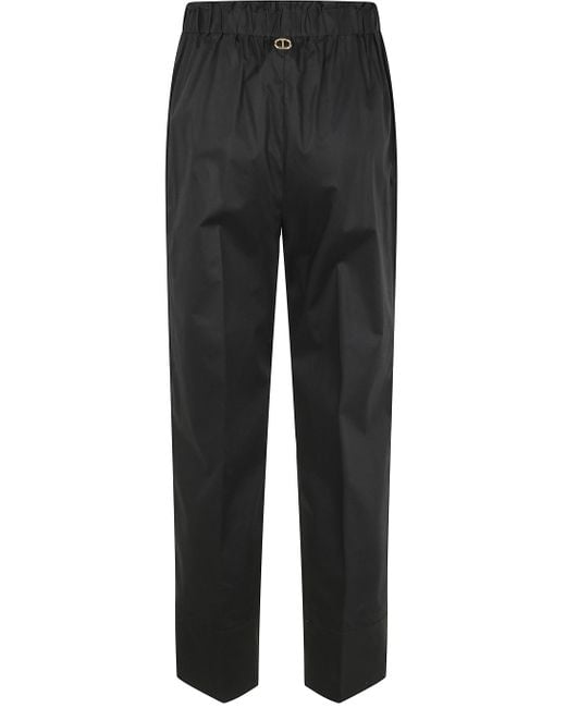 Twinset Black Elasticated-Waist Trousers