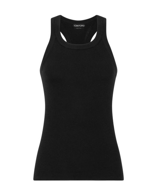 Tom Ford Black Wool Crew Neck Vest