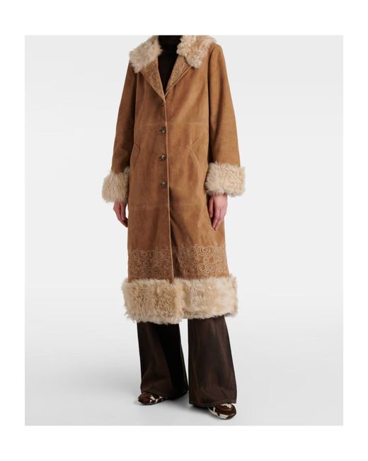 Rixo Brown Cienna Leather Coat