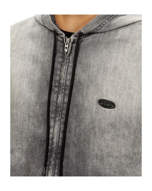 DIESEL Gray D-Offy-S Hooded Jacket for men