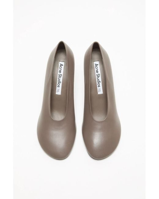 Acne Gray Leather Pump