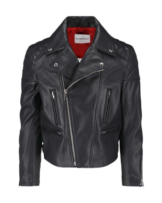 Givenchy Black Leather Biker Jacket for men