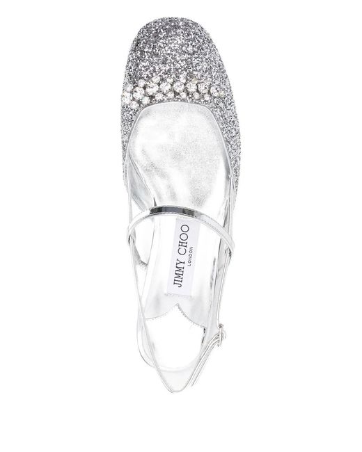 Jimmy Choo White Round-Toe Flat Sandals