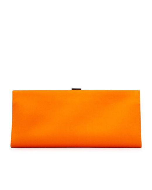 Roger Vivier Orange Buckle Embellished Clutch Bag