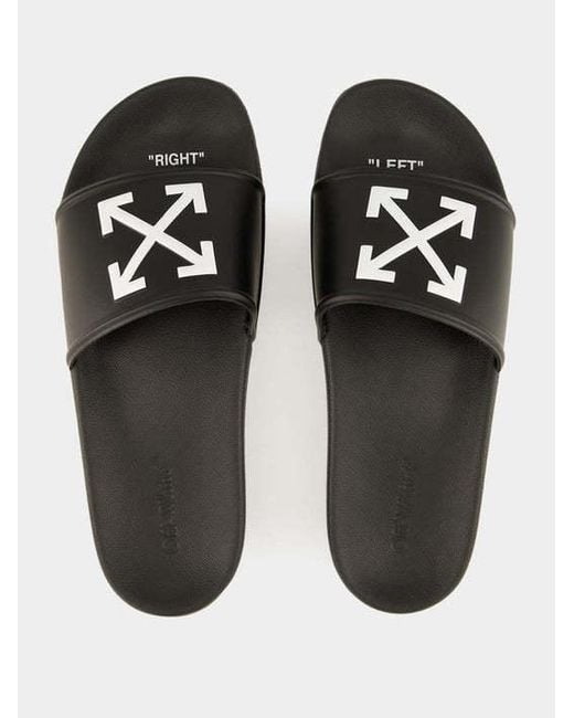 Off-White c/o Virgil Abloh Black Arrow Open Toe Slip-On Slides for men