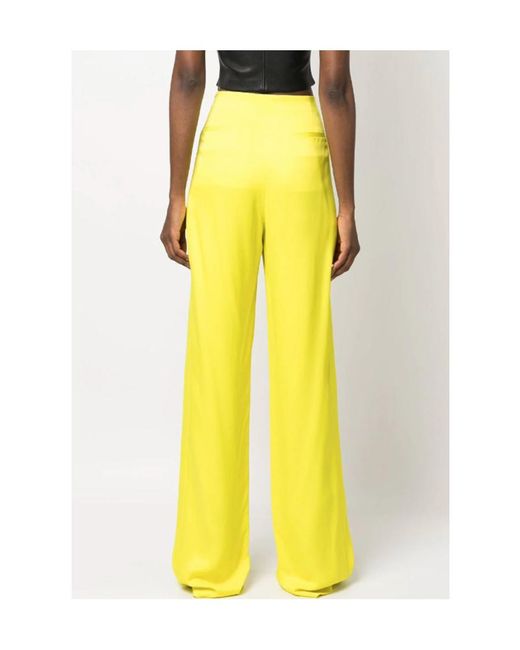 MSGM Yellow Logo Casual Pants
