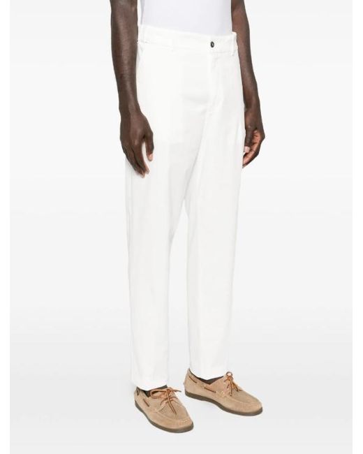 Eleventy White Elastic Waist Chino Trousers for men