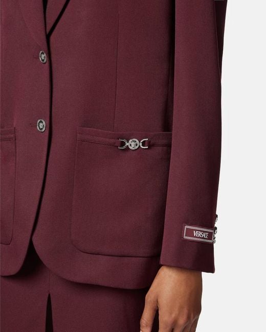 Versace Purple Single-Breasted Tailored Blazer