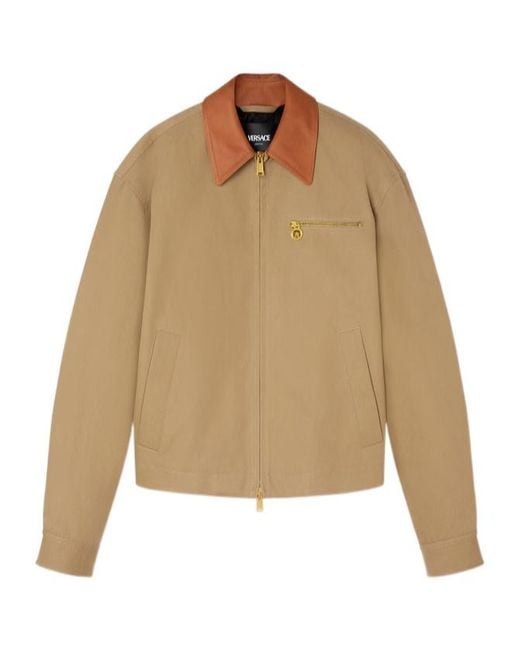 Versace Natural Zip-Up Jacket for men