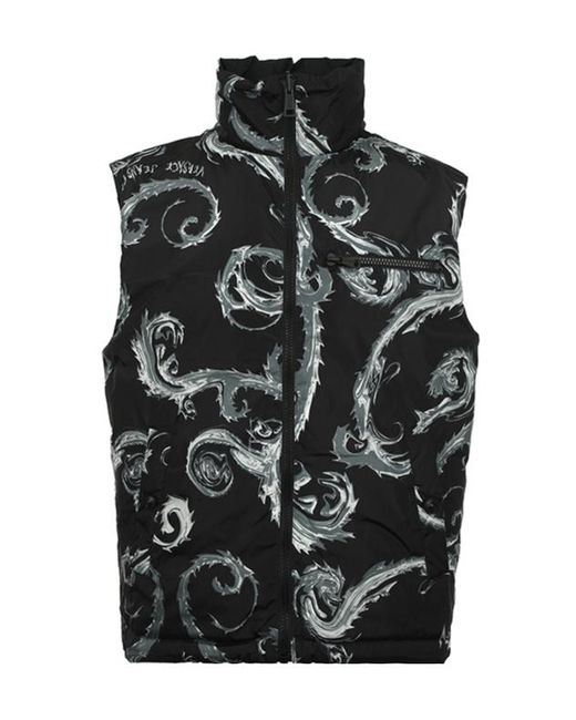 Versace Jeans Black Quilted Reversible Waistcoat for men