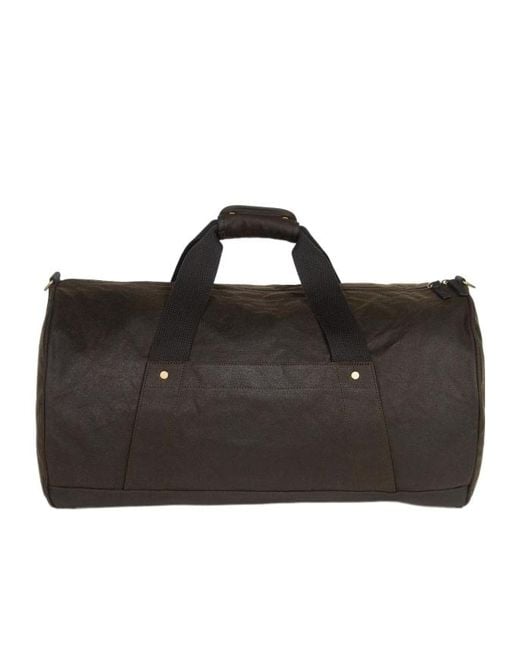 Barbour Black Waxed Travel Duffle Bag for men